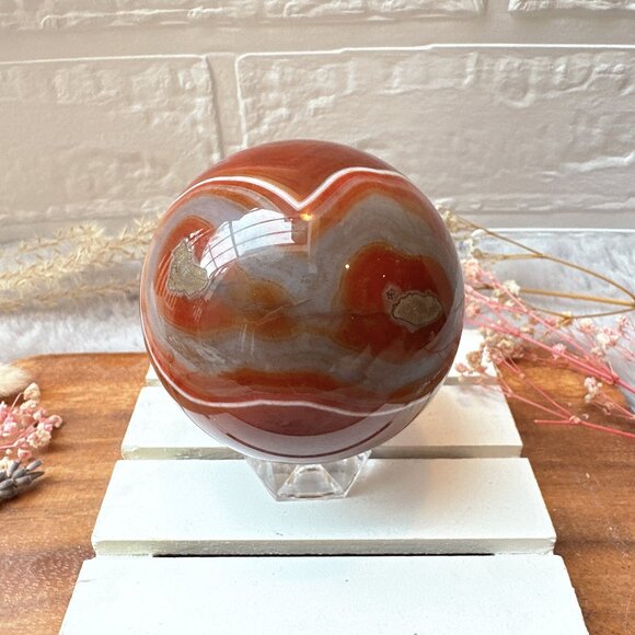Gorgeous Carnelian Sphere - Picture 3 of 6